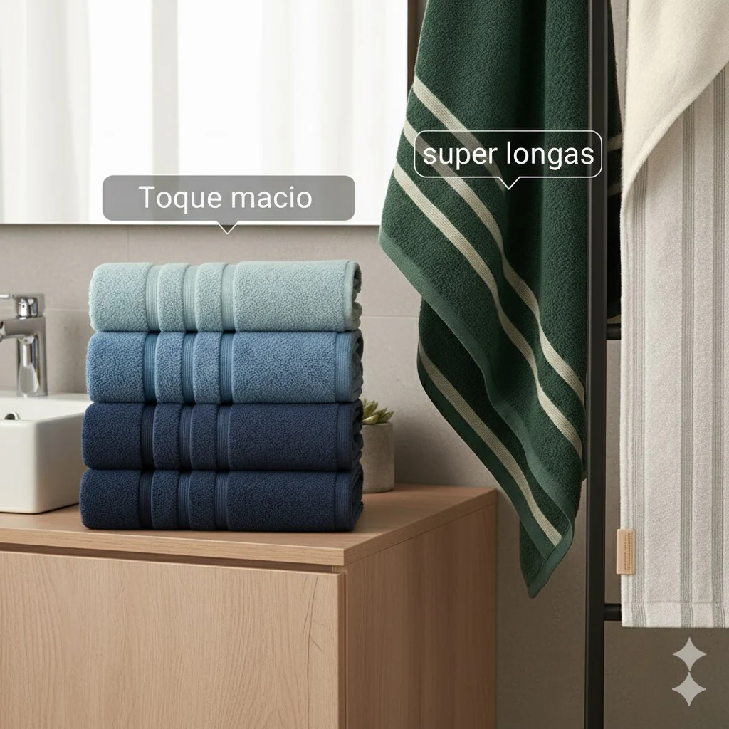 Toalhas macias com toque super longo