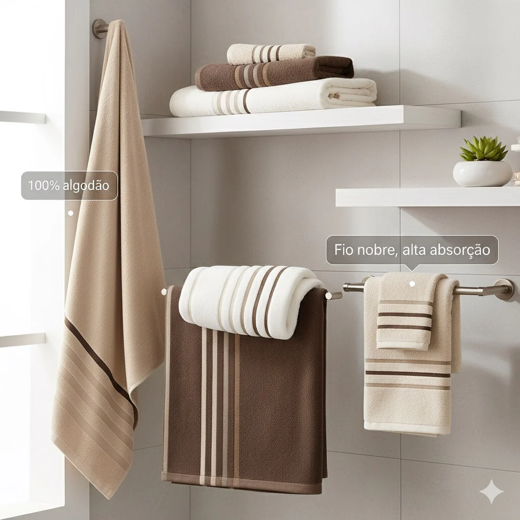 100% algodão - Fio nobre, alta absorção